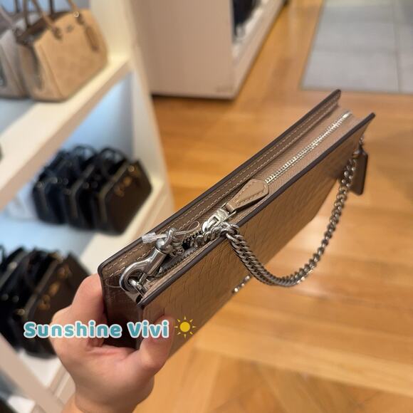 NWT COACH Coach Shoulder Bag CR237 Leather Silver Stone - Picture 2 of 5